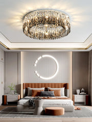 Atmospheric Chrome Silver Ceiling Crystal Lighting Fixtures - Golden Atelier