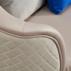 Modern Full-Grain Leather Lounge Sofa for Living Room