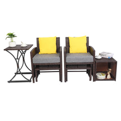 Rattan Chairs High Table Storage Table Outdoor Furniture Set