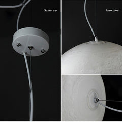 Led 3d Print Moon Hanging Lamps E27 12w 90v-260v Lighting Luminaire