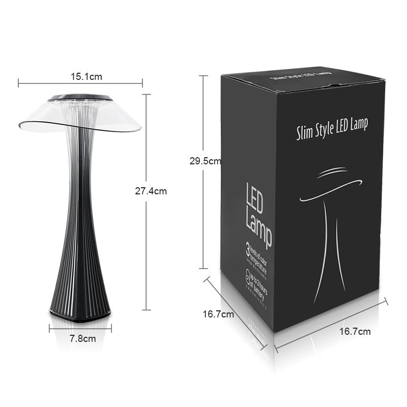 LED Crystal Diamond Table Lamp Touch Projection USB Charging