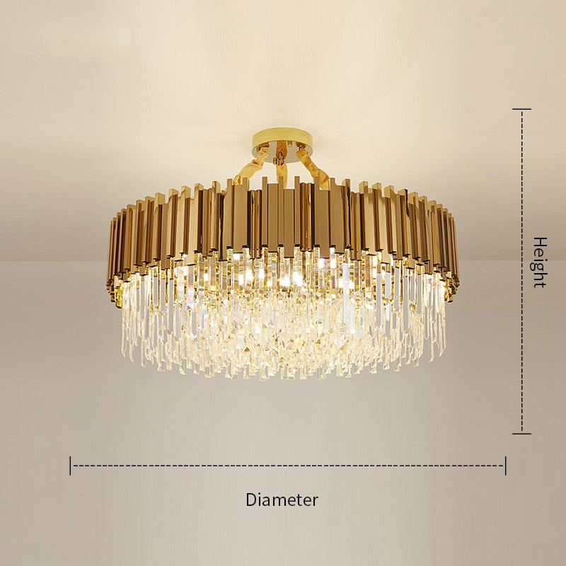 Modern Crystal Gold LED Room Decor Chandelier