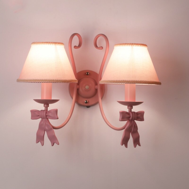 Bowknot Wall Lamp Princess Room Pink Wall Lamp 