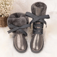 Knee-High Lace-up Snow Boots