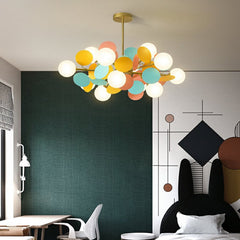 LED Chandelier Colorful Frosted Balls Pendant Lamp