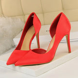 Pumps Satin Stiletto High Heels Prom Shoes