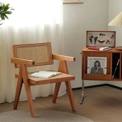 Rattan Solid Wood Minimalist Dining Chairs