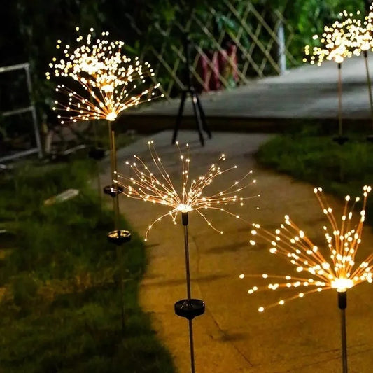 LED Solar Flashing Fireworks Waterproof String Fairy Light