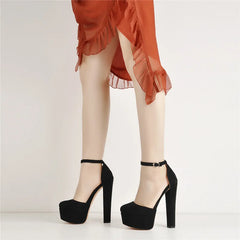  Ankle Strap Pumps Round Toe Buckle Strap Mary Jane Shoes