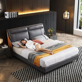 Genuine Leather 1.8 M Master Bedroom Double Soft Cushion Bed