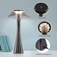 LED Crystal Diamond Table Lamp Touch Projection USB Charging