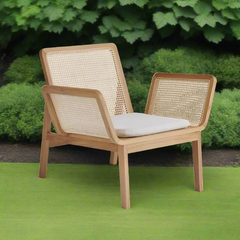 Natural Rattan Wicker Chairs Solid teak, Suitable for Outdoor Use