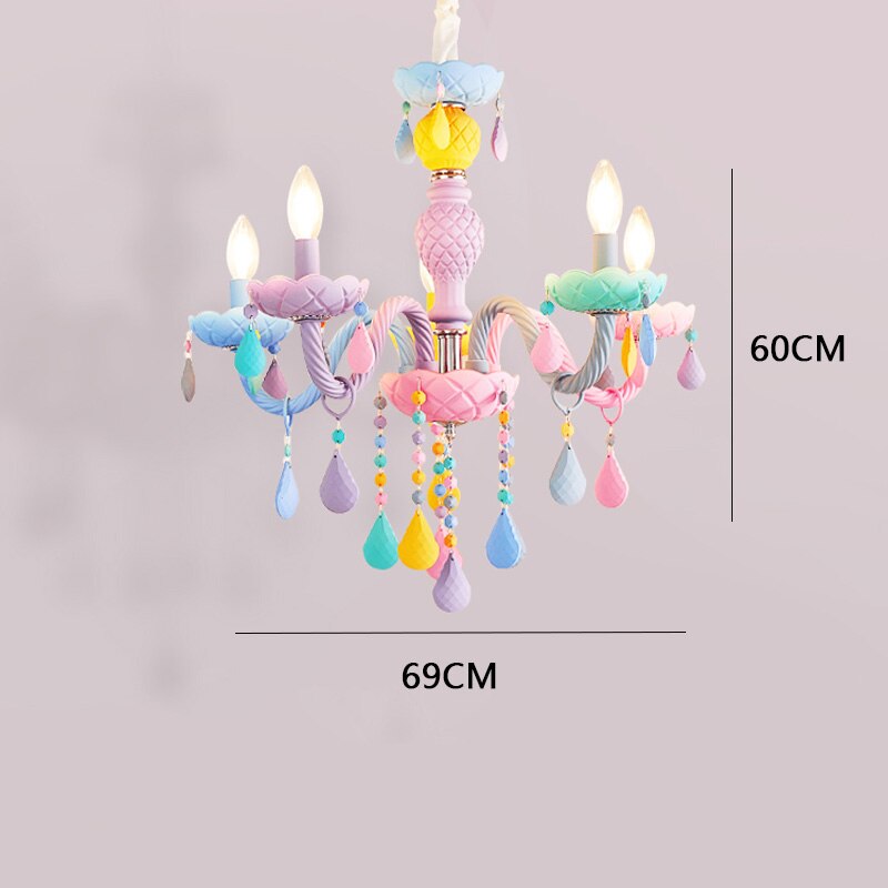 Rainbow Crystal Chandelier Candle Lighting 110V/220V