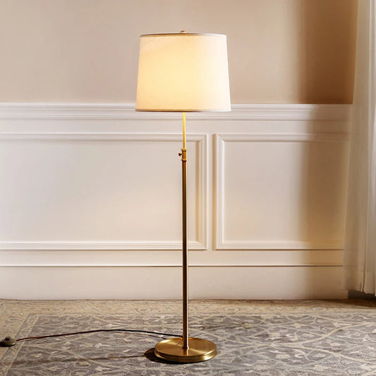 Brass White Shade  E27 Adjustable Floor Lamp