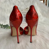 Women's Pointed Toe High Heel Red Pump Shoes