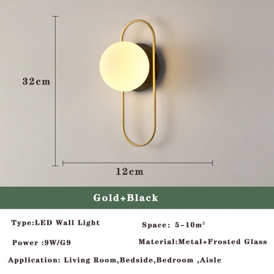 Golden LED Wall Lamp with 9w G9 Bulb Indoor LED 