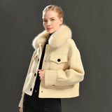 Woolen Fur Collar Thick Jacket Women Overcoat