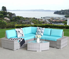 Outdoor Patio Rattan Wicker Furniture 6 Pcs Set