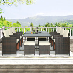 Outdoor Patio Rattan Wicker Dining Table Set