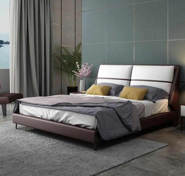 Genuine leather Bed Frame Soft Beds King/Queen size 