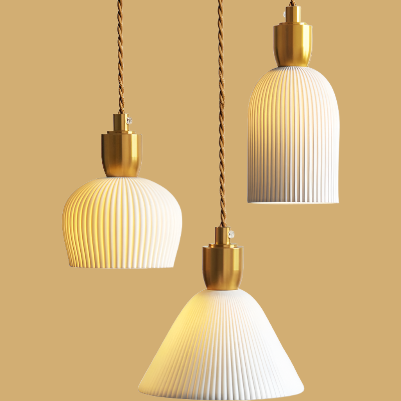 Ceramic Vintage Hanging Lamp Luminaire Lighting. Golden Atelier 1