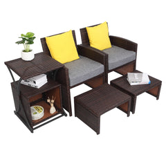 Rattan Chairs High Table Storage Table Outdoor Furniture Set