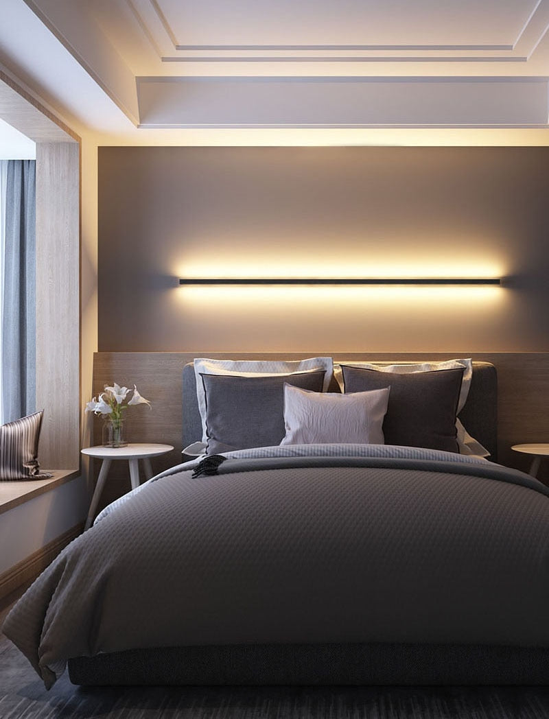 Long Modern LED Wall Light Fixtures For Bedroom