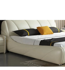 Modern Cow Leather Bed Soft Beds Unique Designer Furniture