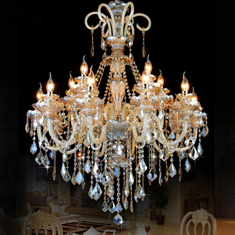 Crystal Chandelier Modern Living Room Bedroom Lamp European Style Lobby Hotel Lamps Luxury Villa Creative Restaurant Lights Golden Atelier 1