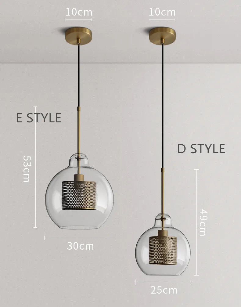 Glass Ball LED Pendant Light Creative Hanging Lamp