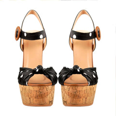 Polka Dot Platform Wedge Sandals