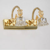 Crystal LED Washroom Wall Light Golden Mirror Front Wall Sconces