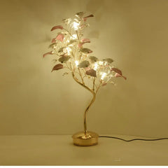 Ceramic Rose Table Lamp Postmodern Flower Crystal Table Light
