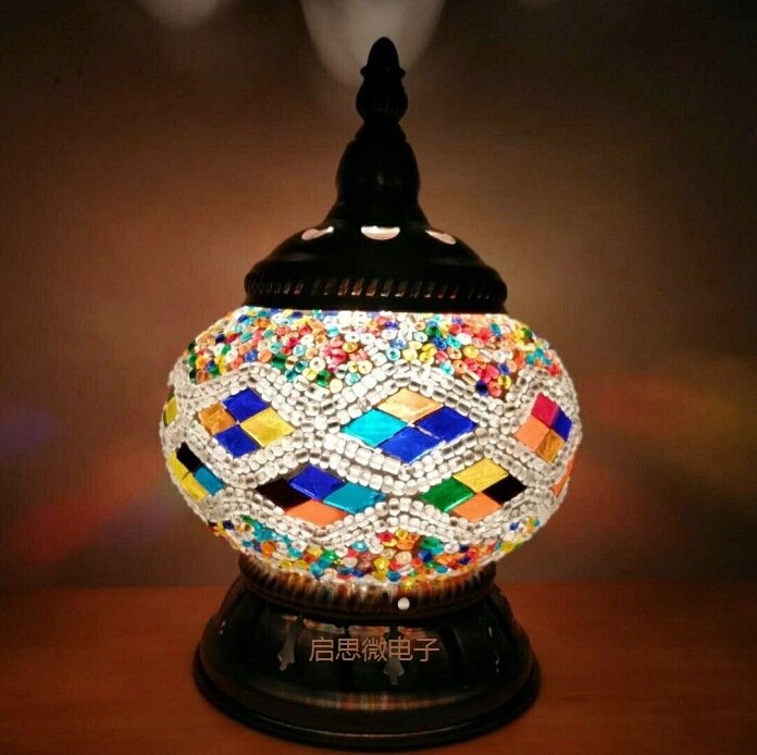 Mosaic Vintage Art Decorative Glass Table Lamp