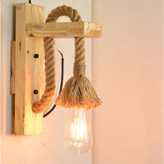 Rope Wall Mounted Wooden LED Lamp