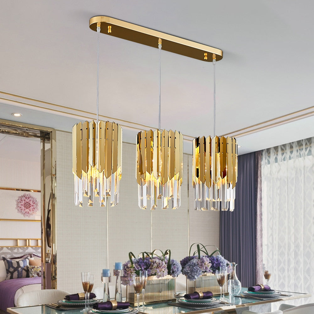 Round Gold k9 Crystal Modern Led Chandelier for Living Room