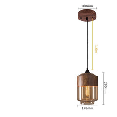 Modern LED Pendant Wood Glass Hanging Lamp Luminaria - Golden Atelier