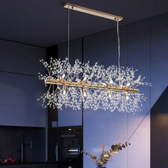 Crystal LED Gold Silver Dandelion Chandelier