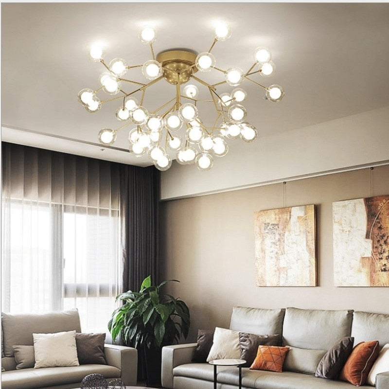 Led Ceiling Chandeliers Tree Branch Ball Glass Shades