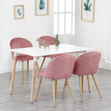 A Set Of 4 Dining Chairs With Soft Velvet And Metal Feet