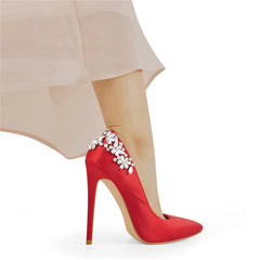 Pointed Toe Diamond Stiletto Heels