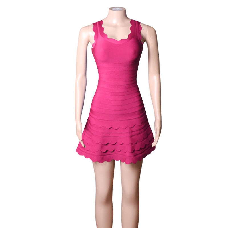 Solid Bodycon Sleeveless Elegant Women Mini Dress
