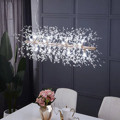 Crystal LED Gold Silver Dandelion Chandelier