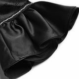 Velvet Ruffle V-Neck Flare Sleeve Beading Maxi Dress