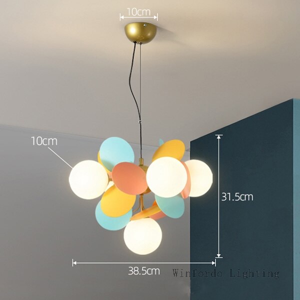 LED Chandelier Colorful Flower Branch Pendant Lamp