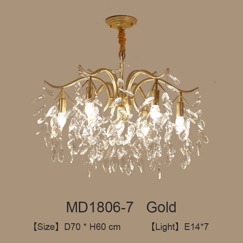 LED Crystal Gold/ Black Chandelier Luxury Lighting