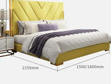 1.8 m Light Solid Wood Storage Headboard Double Bed