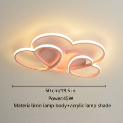 Princess Heart Shape Ceiling Lights LED Dimmable Lamp