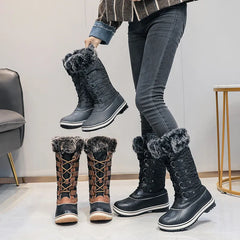 Women Snow Boots Thick Fur Non-slip Waterproof High Boots 