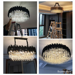 Modern Crystal Black Chandelier For Living room Bedroom